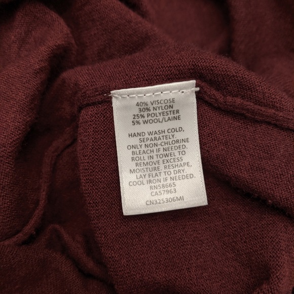 CASLON Side Slit Cowl Neck Tunic, Burgundy, S - Picture 5 of 5